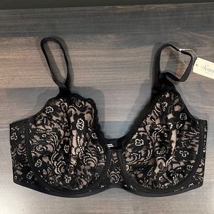 Soma Enticing Lift Full Coverage Black Lace Underwire Women's Bra 34G